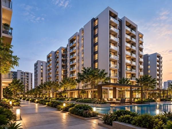 Twilight Luxury Apartment Courtyard Twilight Luxury Apartment Courtyard
